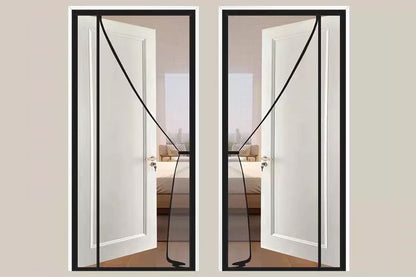 Side Opening Magnetic Fly Screen for Doors Curtain Black Mosquito Net Keep Bugs Out