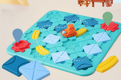 Toy STEM Board Game Logic Road Builder Brain Teasers Puzzles-2 Bulldozer and 6 Balls Type