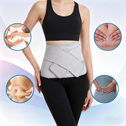 Bamboo Charcoal Fiber Belly Band Postpartum Abdominal Binder for Women-Grey