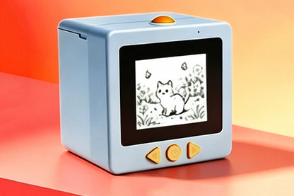 AI Voice Thermal Mini Inkless Sticker Printer with 24in Screen - Blue