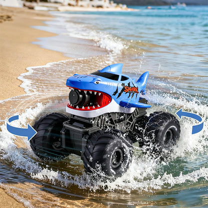 Gesture Sensing Amphibious RC Shark Monster Truck - Blue
