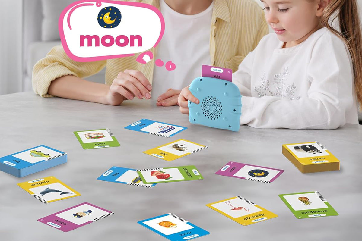 Talking Flash Cards Pocket Speech Toys 224 Sight Words Educational Language Learning Toys for Boys Girls Gifts-Blue