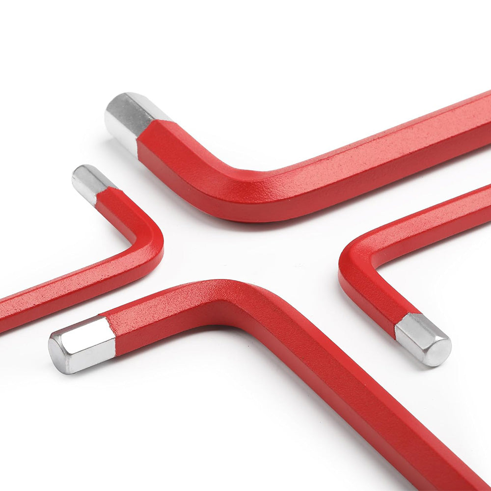 18Pcs Long Arm Ball End Hex Key with CRV Steel for Car Motorcycle Repair-Red