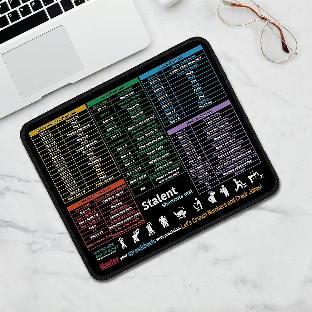2Pcs Small Excel Cheat Sheet Shortcuts Computer Mouse Pads  Excel Word PowerPoint Windows Shortcuts Desk Pads