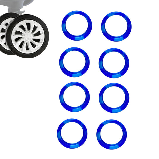 8Pcs Silicone Suitcases Wheel Protection Cover Luggage Accessories Blue