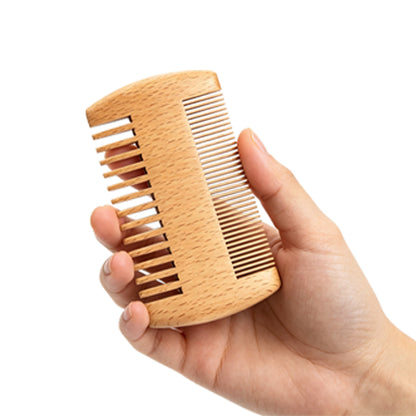 2PCS Double Sided Wooden Beard Comb-14 Teeth