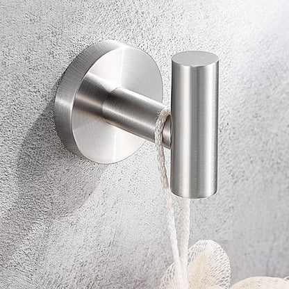 4 Pcs Bathroom Hardware Set Stainless Steel Wall Mounted Accessories-Silver