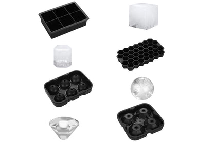 4Pcs Large Ice Diamond Maker Ice Cube Tray Skull Ice Cube Cocktails Molds