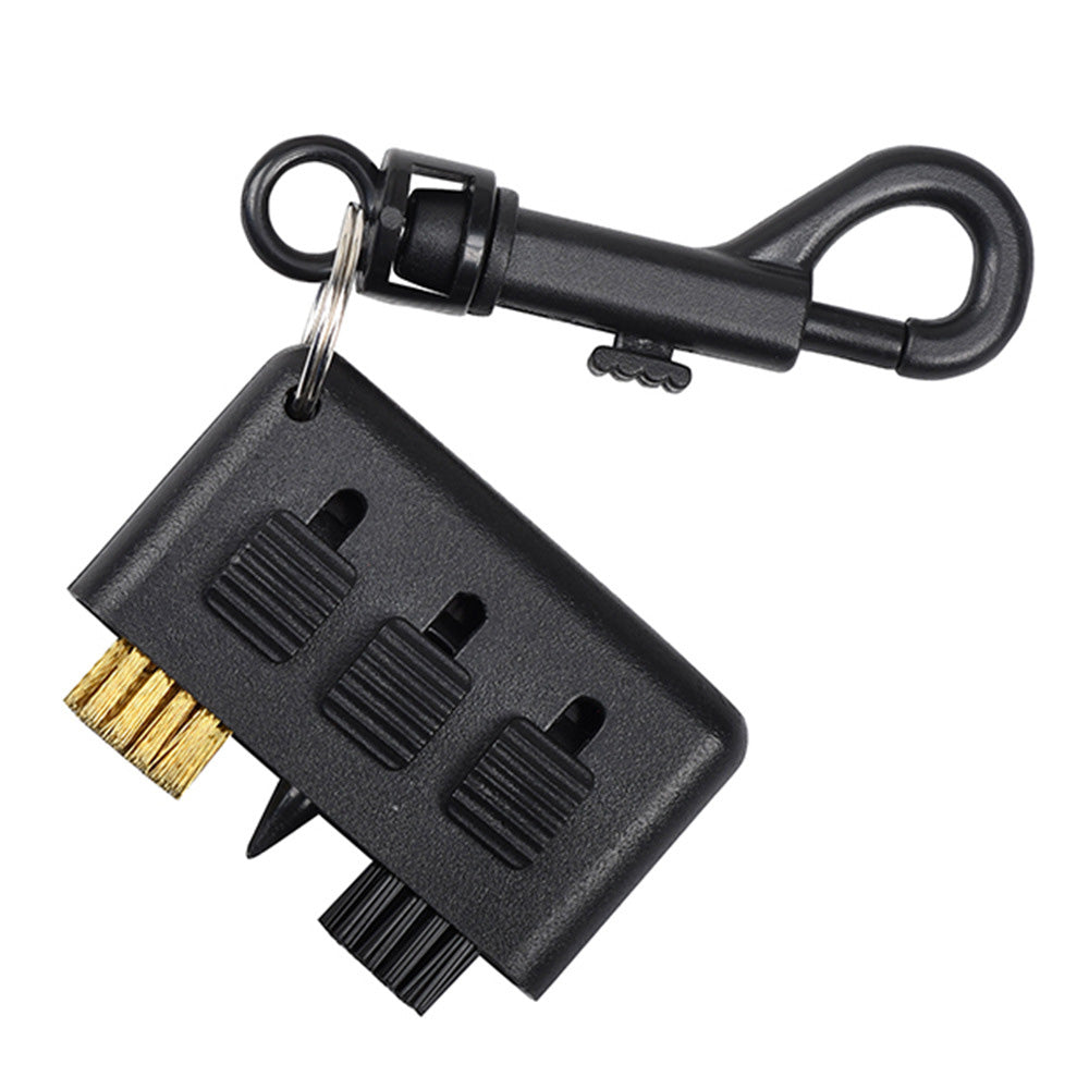 3 In 1 Golf Club Cleaning Brush Retractable Brass Nylon Groove Cleaner Tool