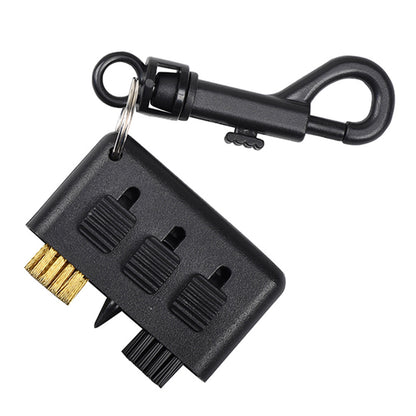 3 In 1 Golf Club Cleaning Brush Retractable Brass Nylon Groove Cleaner Tool