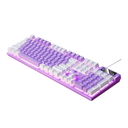 104 Keys Mechanical Gaming Keyboard Wired Backlit Keyboard Purple