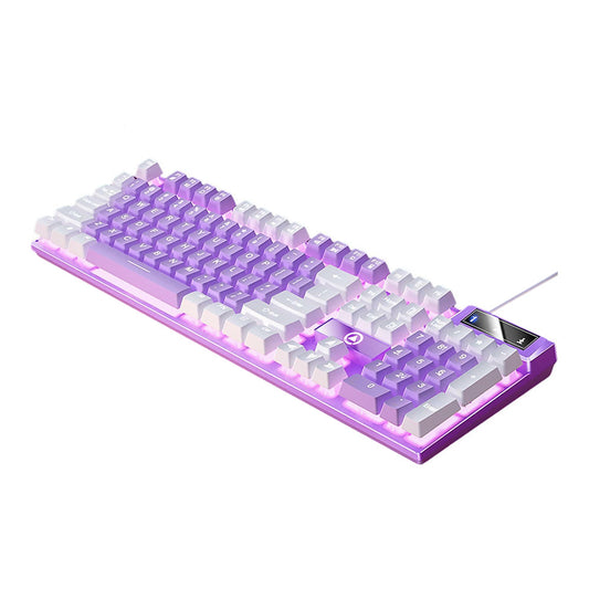 104 Keys Mechanical Gaming Keyboard Wired Backlit Keyboard Purple