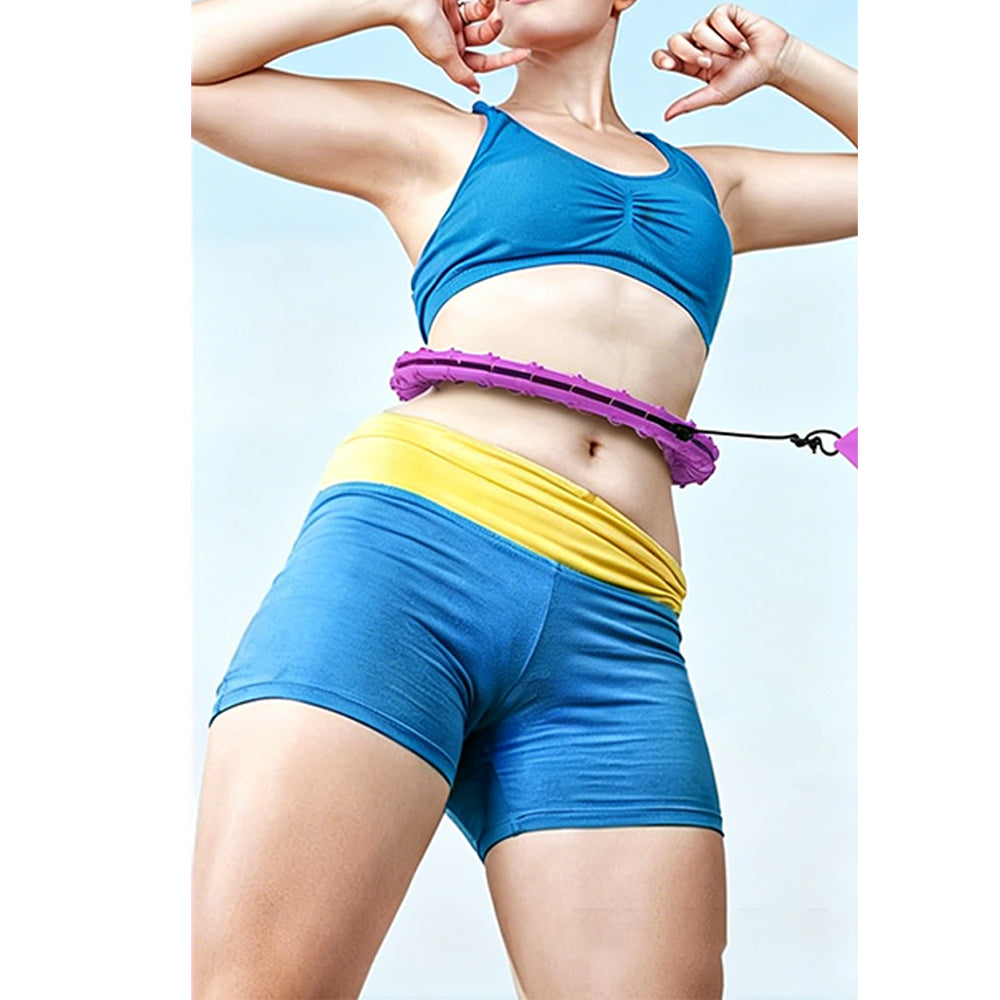 32 Section Detachable Weighted Hula Hoop Adjustable 26 to 58 Inches-Purple