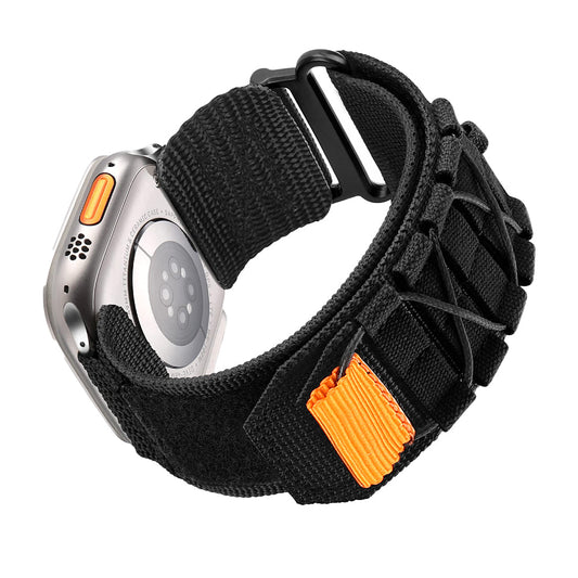 Nylon Watch Band Sports Watch Strap Compatible with Apple Watch Black