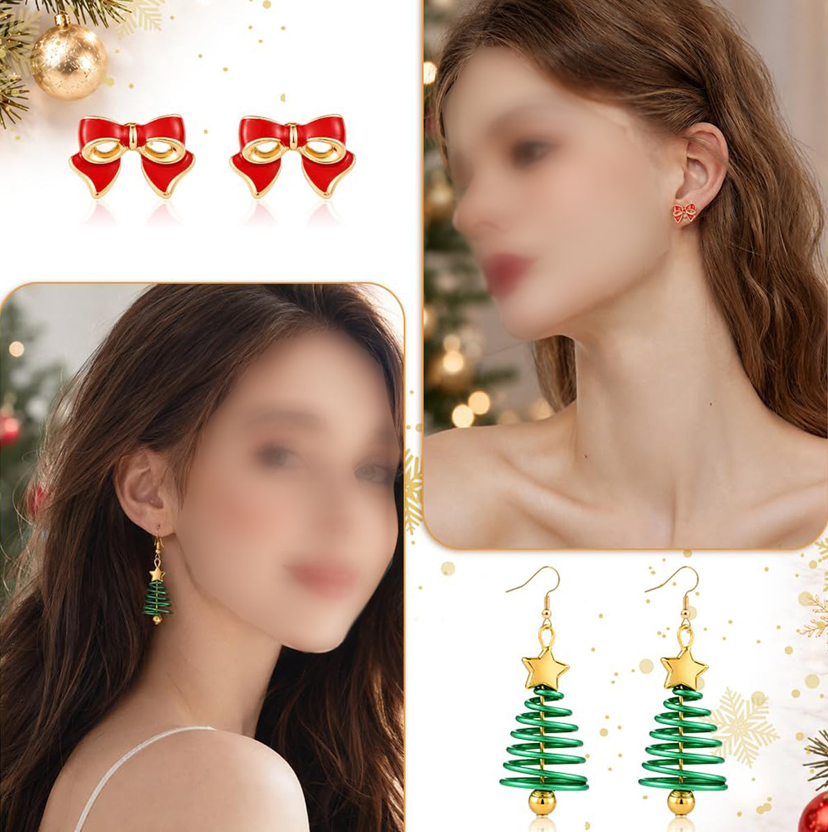 Christmas 24 Day Earring Advent Calendar Gift Box for Women
