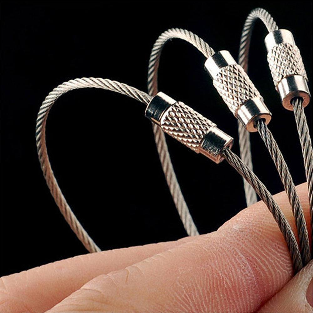 30 PCS Durable Stainless Steel Wire Rope Keychain