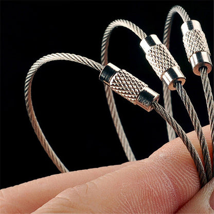 30 PCS Durable Stainless Steel Wire Rope Keychain