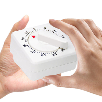 60-Minute Mechanical Kitchen Timer Visual Countdown Timer for Kitchen Cooking Study White