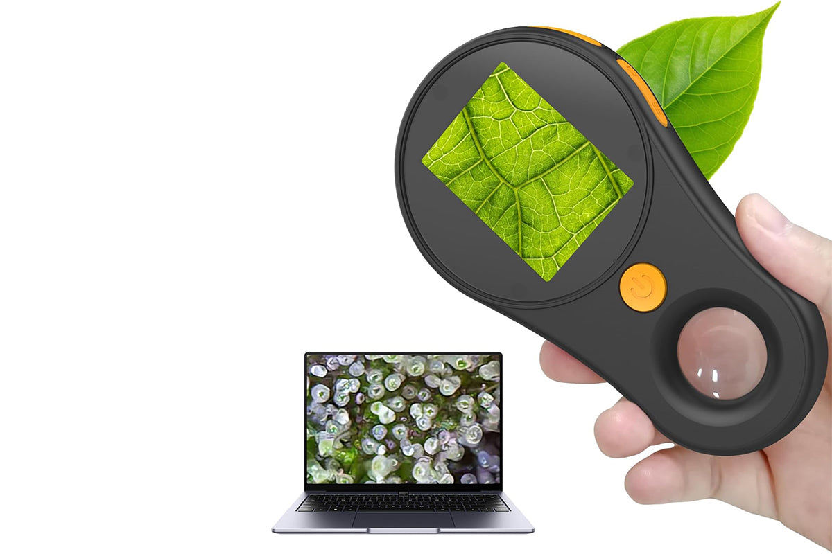 2Pcs Macro Digital Microscope Fixed Focus Portable Handheld Magnifying Glass 200W Pixel 500X Magnification