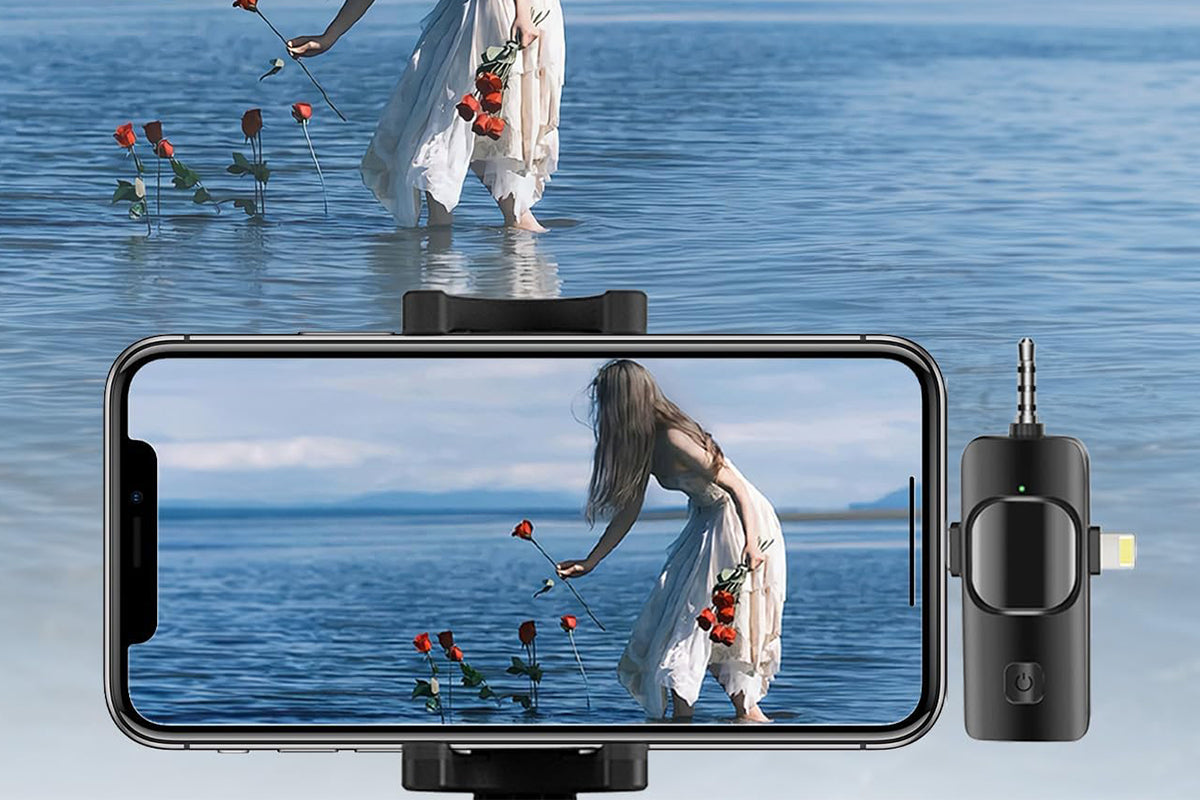 Wireless Lavalier Microphone for iPhone iPad Android Mini Microphone for Vlog