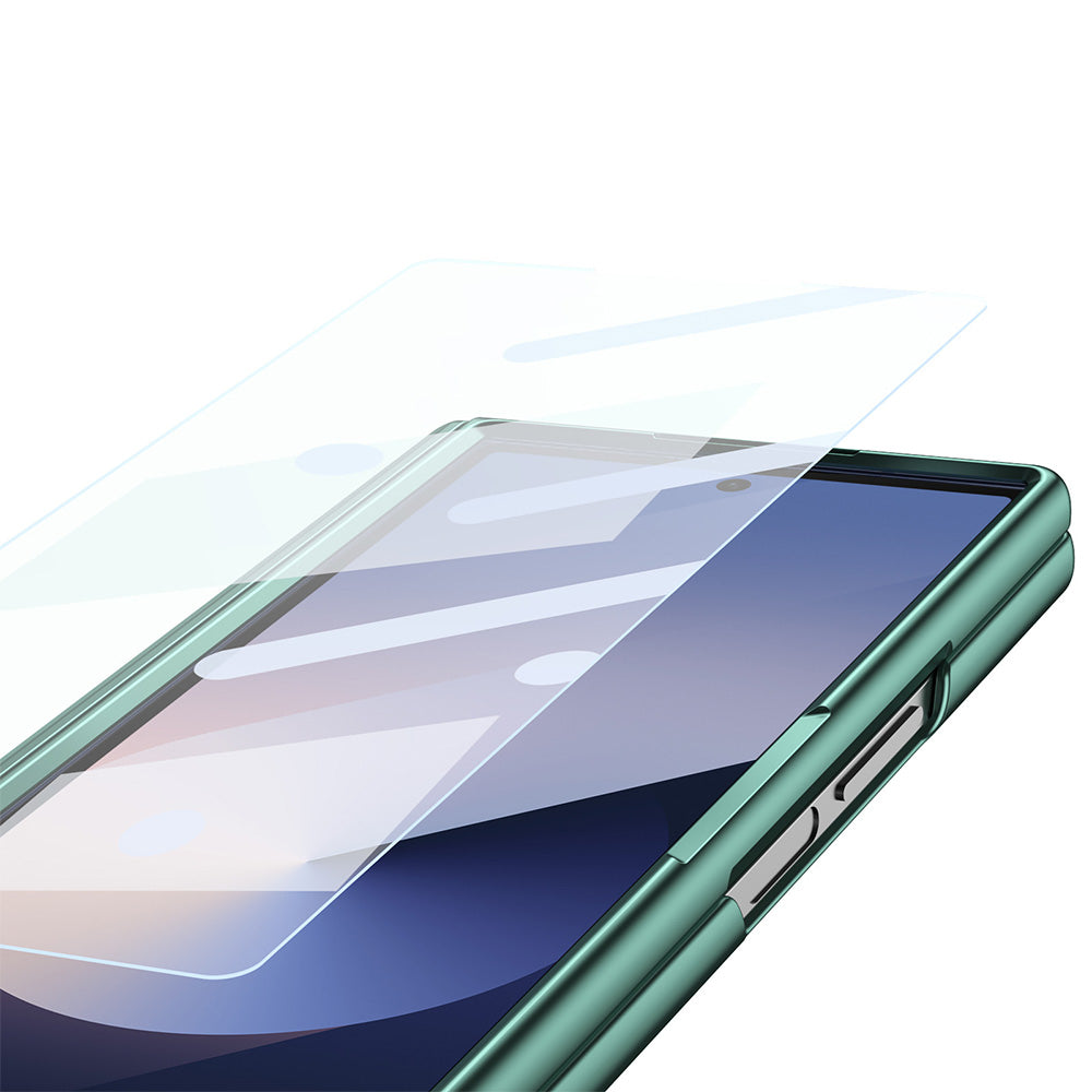 Phone Case for Samsung Z Fold 7 with Pen Holder Full Coverage Hinge Protection-Green