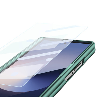 Phone Case for Samsung Z Fold 7 with Pen Holder Full Coverage Hinge Protection-Green