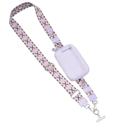 Phone Lanyard Clip and Go Strap for Phone with Wallet Crossbody -Purple