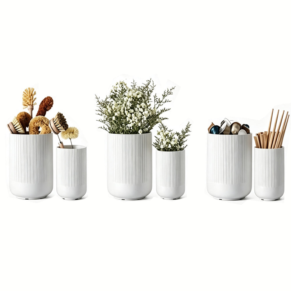 2 Piece Set Kitchen Ceramic Utensil Holder