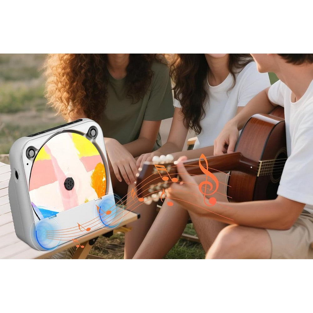 External Portable CD Player for Car with USB and AUX Port USB CD Player-White