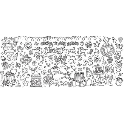 Xmas Giant Coloring Paper Tablecloth Banner Christmas Poster Crafts for Kids