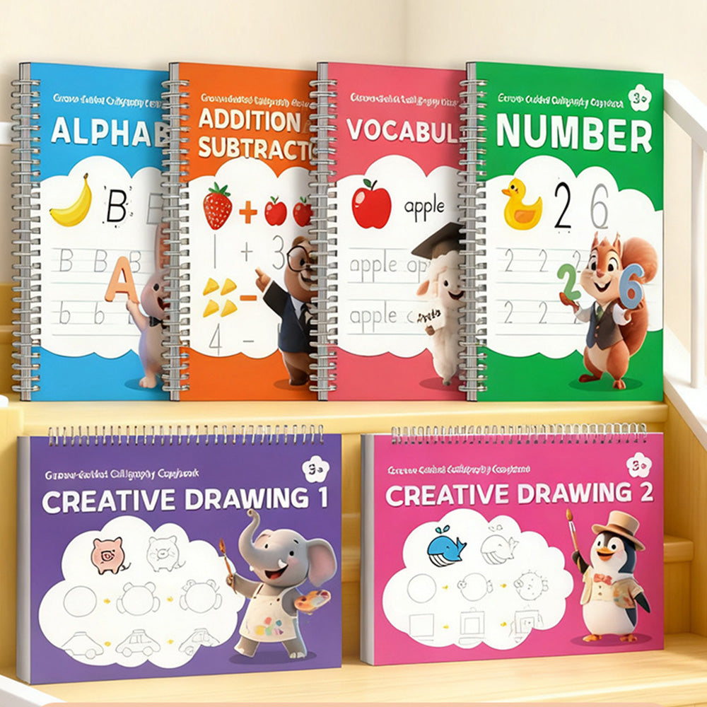Special Grooved Handwriting Practice Books with 10 Refills