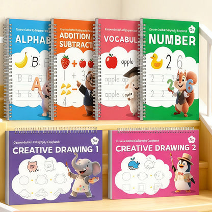 Special Grooved Handwriting Practice Books with 10 Refills