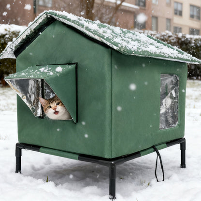Insulated Shelter  Cat House-Green