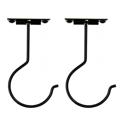 Self Adhesive Foldable Banana Hook for Under Cabinet Metal Holder for Kitchen-Black