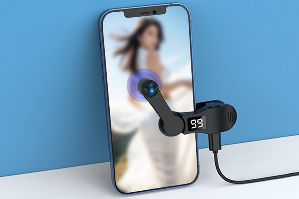 USB Auto Clicker Phone Screen Tapping Device with Adjustable Speed and Display -Black