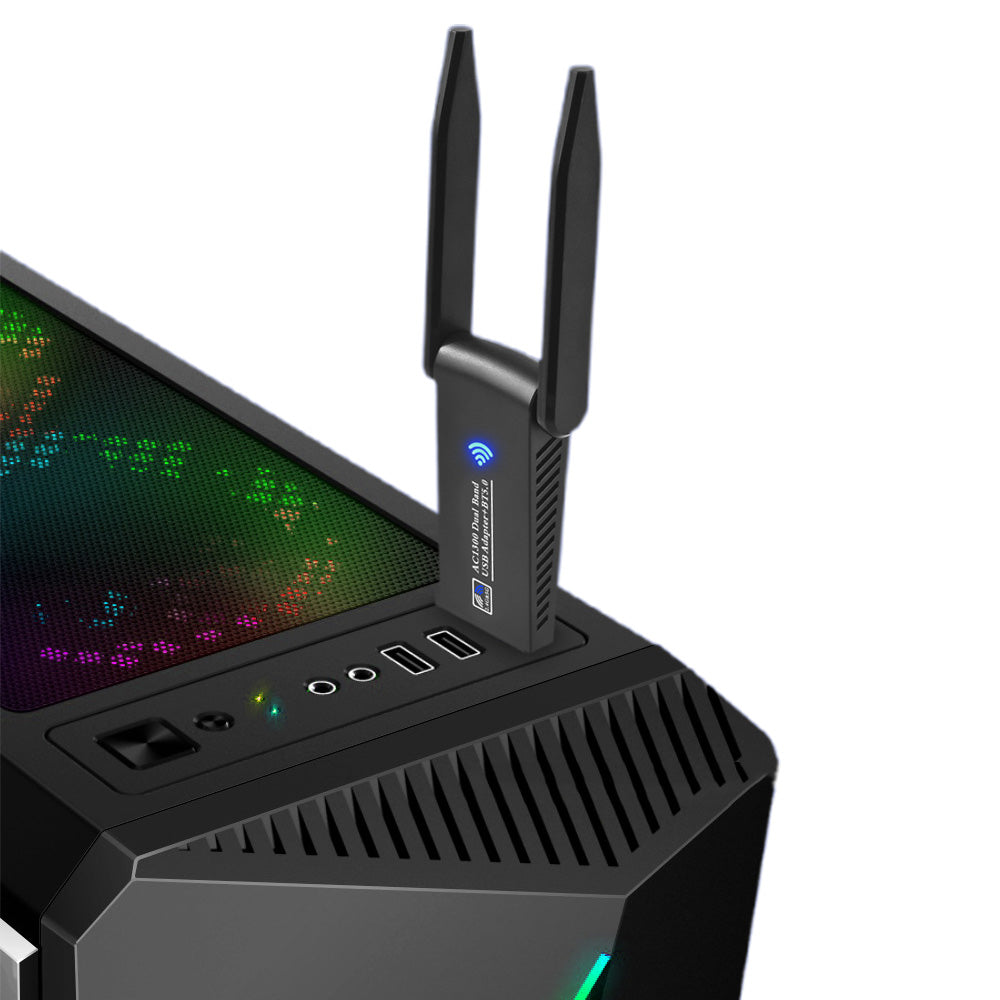 WiFi Wireless Adapter Bluetooth 5.0 Dual Band High-Gain Antennas for Windows Mac