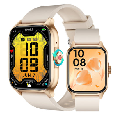 Bluetooth Smart Watch 1.85in HD Fitness Watch with 100+ Sports Modes Heart Rate Sleep Monitor for iOS Android Gold