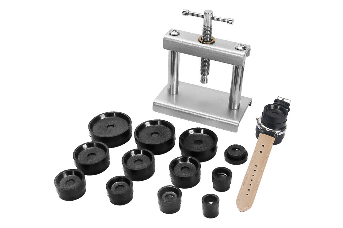 Watch Back Press Tool Kit with 18Pcs Fitting Dies for Case Repair
