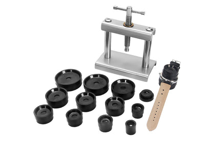 Watch Back Press Tool Kit with 18Pcs Fitting Dies for Case Repair