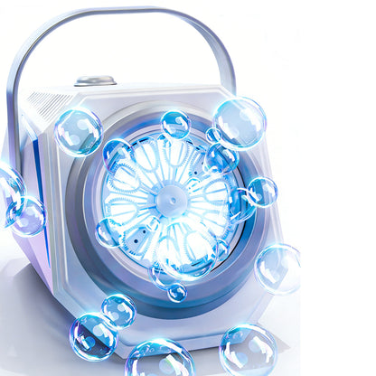 Bubble Machine Automatic Blower Remote Control LED Light for Parties Wedding-White
