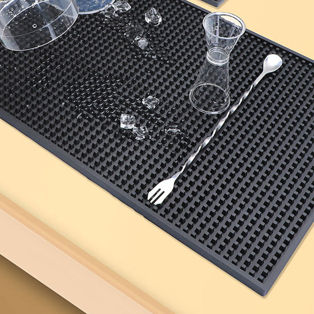 Bar Mat Non Slip Drying Mat for Countertops PVC Bar Service Mat Home Bar-Black
