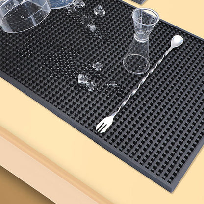 Bar Mat Non Slip Drying Mat for Countertops PVC Bar Service Mat Home Bar-Black