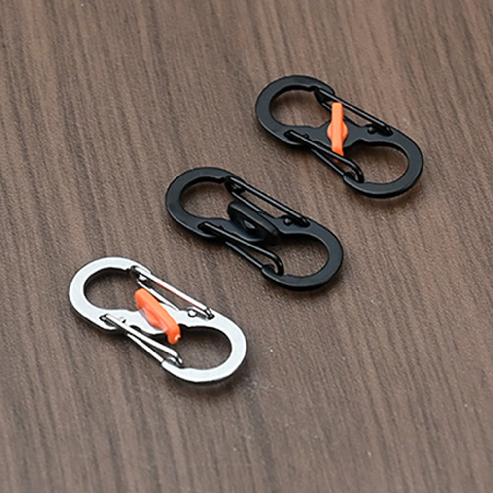6Pcs Anti Theft S Carabiner Locking Keychain Clip Twist Lock Mini Carabiner Clip