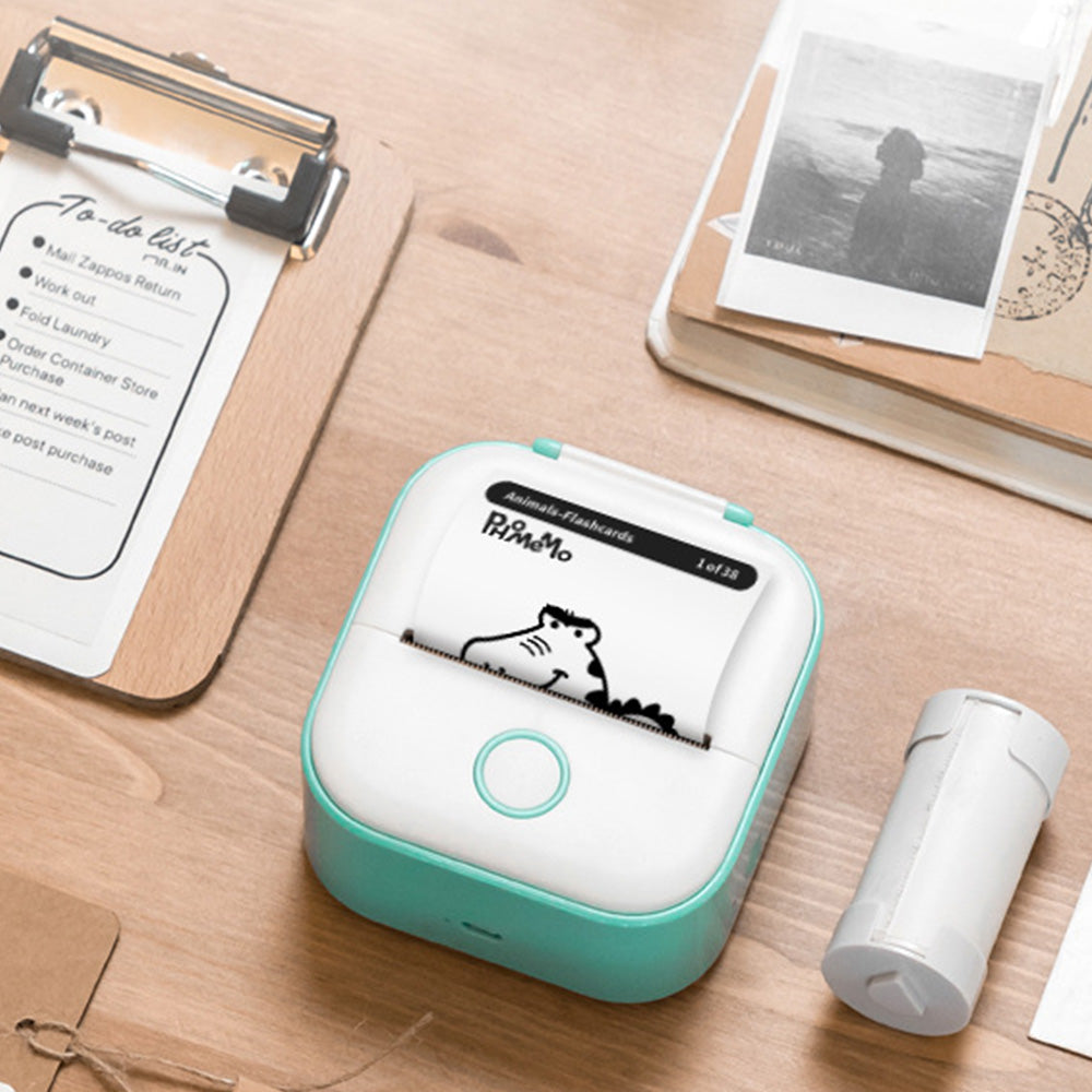 Phomemo T02 Mini Bluetooth Thermal Sticker Printer Portable Pocket Photo Printer Green