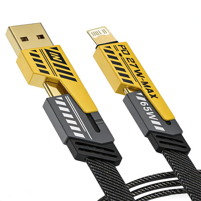 2Pcs 65W 4-in-1 Charging Cable