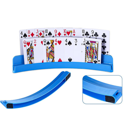 4 Pack Double Layer Playing Card Holders with Curved Grip