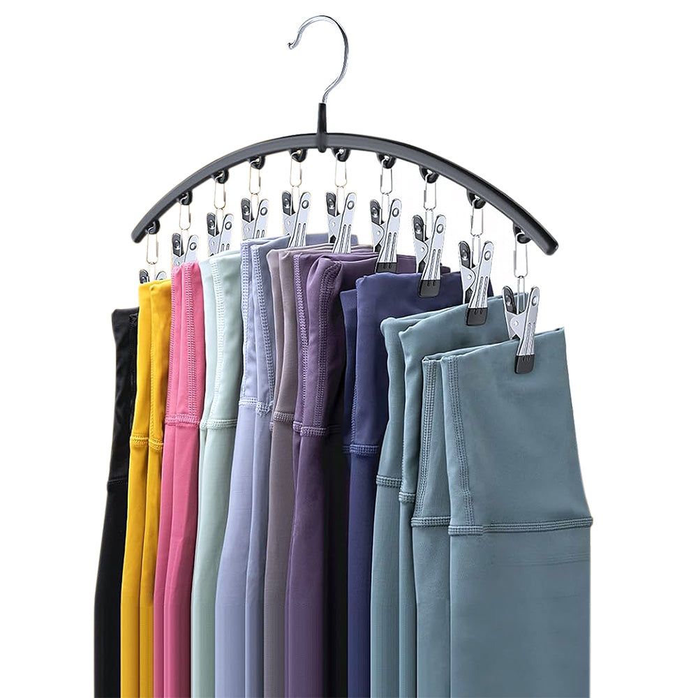 2 Pack Space-Saving 10-Clip Pants Hangers for Leggings Skirts Clothes