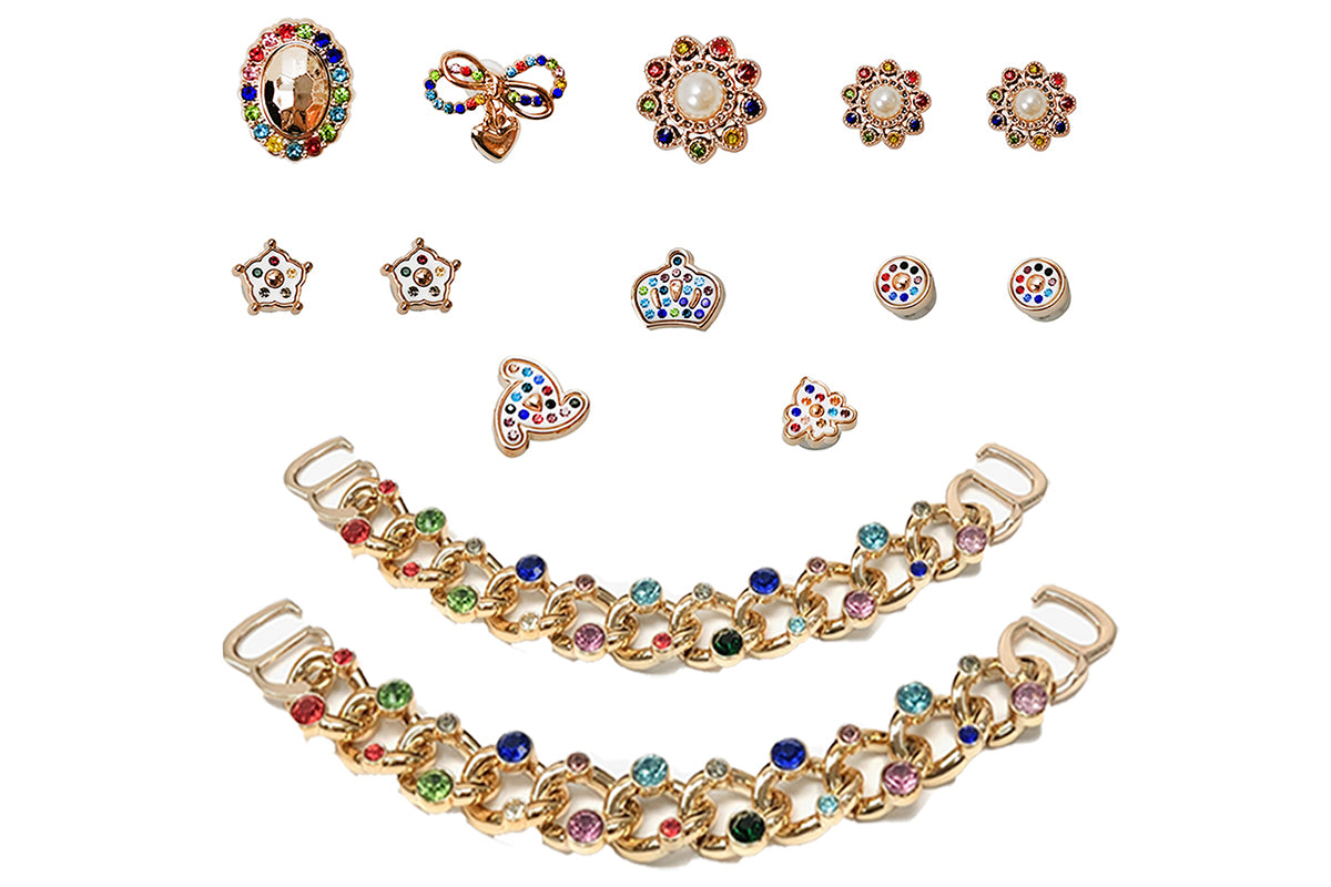 28Pcs Fashion Bling Shoe Charms Shoe Decoration for Women Girls Party Favors DIY Gift