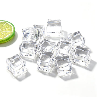 25 Pack Clear Simulated Ice Cubes for Drink Reusable Ice Cubes