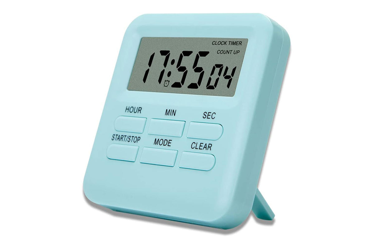 Digital Kitchen Timer LCD Display Cooking Timer with Loud Alarm -Acid Blue